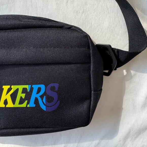 NWT, Los Angeles Lakers Pride Night Crossbody Bag, Black with Rainbow, One Size - Picture 4 of 12